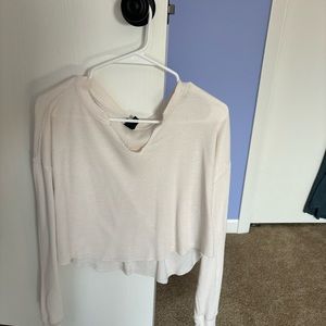 Wild Fable Cropped Long Sleeve Waffle Shirt